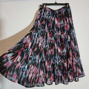 Lucky & Coco Maxi Skirt Watercolor Fully Lined Size L